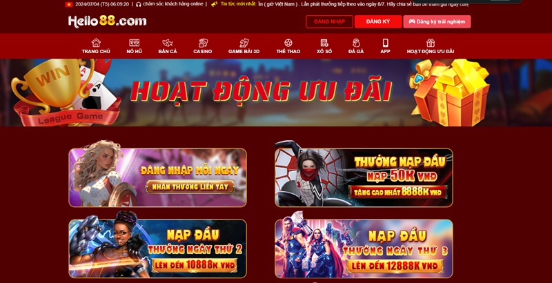 Khuyến mãi Hello88 miễn phí khi người chơi đăng nhập mỗi ngày